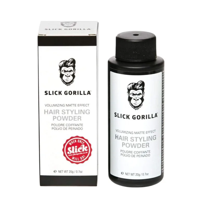 Polvo de Peinado Slick Gorilla para Hombre, Fácil de Enjuagar, Crea Volumen, Controla la Grasa del Cabello, Peinado Duradero, Polvo Natural para Cabello Seco
