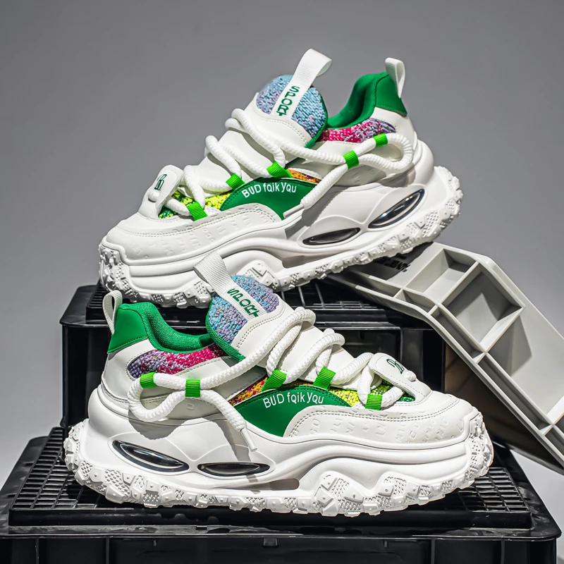 

Новые туфли для папы на толстой подошве, мужские кроссовки в стиле ретро, модная универсальная дышащая модная обувь высокого класса