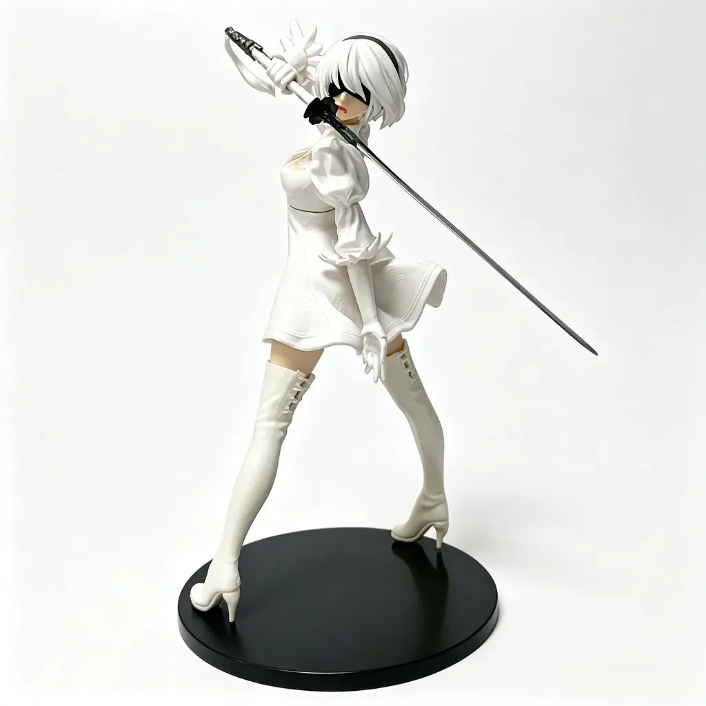 Hot Sale 18CM Yorha 2B Black and White Series Anime Figure PVC Collectible Action Figures Model Doll Statuette Gift Figurine - view 6