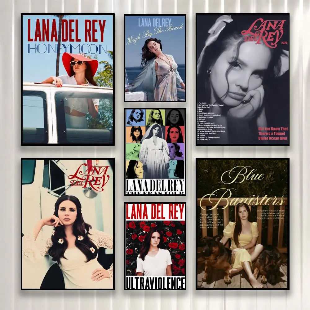 Singer L-Lana Del Rey Cinematic Vintage Dream Pop Poster PP Removable Waterproof Wall art Suitable Bedrooms Living Rooms Gifts