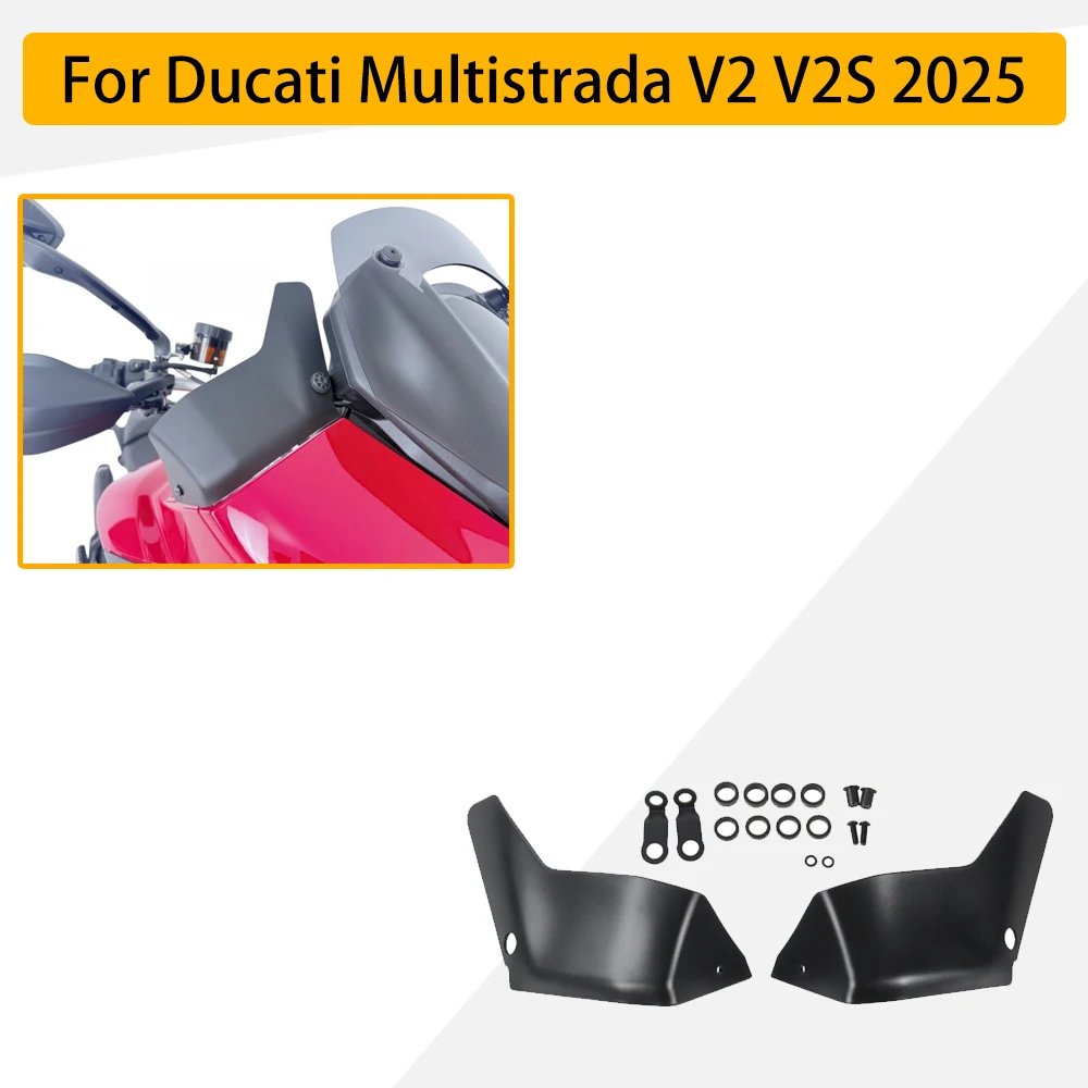 

Universal Motorcycle Wind Deflectors Pair for Ducati Multistrada V2 V2S 2025, Matte Black Windscreen Winglets