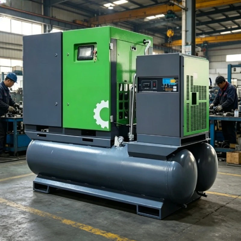 Two Stage Piston High Pressure Compressor Wear Resistant Cylinder For Container Anti-corrosion Metal Sandblasting Line