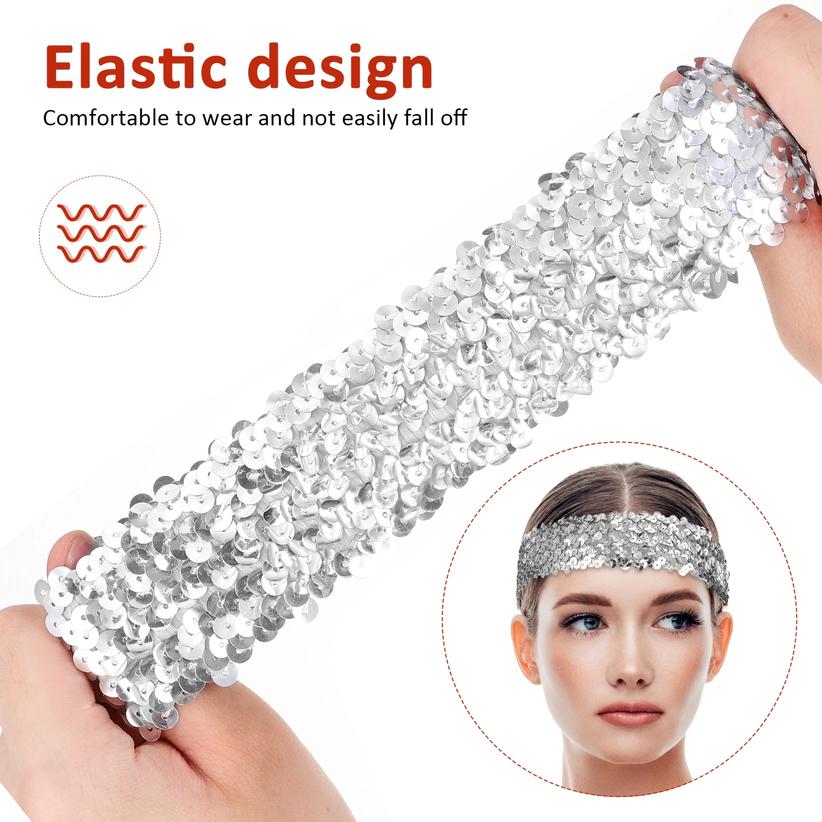 

1 set White Accessories Set Sturdy Metal Classic 70s Theme Women Headband Party 70S Costume Jewelry Valentines Costumes