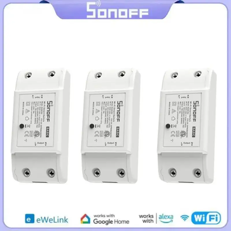 

Умный выключатель SONOFF Basic R2/RFR2, 433 МГц, Wi-Fi, беспроводной модуль автоматизации умного дома, управление через Ewelink Alexa Google Home