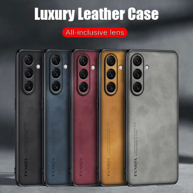 Fall für Samsung Galaxy A36 5G Schützen Objektiv Lammfell Leder Shell Coque A35 A34 5G Abdeckung TPU Weiche Stoßstange stoßfest Funda
