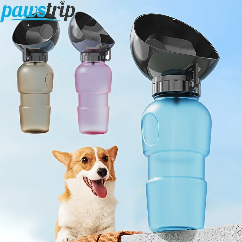 Botella de agua portátil para perros de 500ml, contenedor de agua para mascotas, para perros, gatos, viajes al aire libre, dispensador de agua para cachorros, accesorios para perros