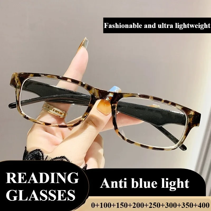 Modische Anti-Blaulicht-High-Definition-Lesebrille für mittlere und ältere Menschen, ultraleichte Presbyopie-Brille, 0 bis + 400