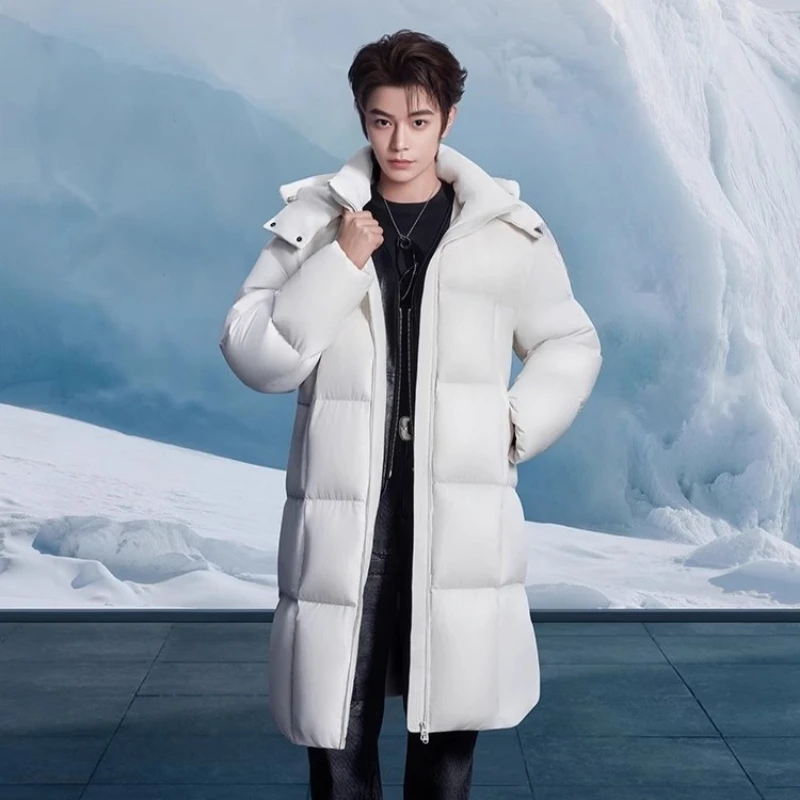 Chericom سترة منتفخة جديدة أوزة أسفل ملء الوقوف طوق يندبروف الأصفاد جيوب معطف سميكة طويلة ملابس خارجية Y318119Y