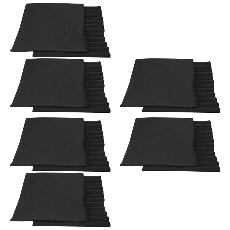 ABUL-12 Pcs Black Acoustic Panels Soundproofing Foam Acoustic Tiles Studio Foam Sound Wedges 2.5 X 30 X 30Cm