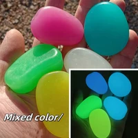 20pcs/bag Glow in the Dark Garden Pebbles Lawn Garden Stone Aquarium Glow Stone Outdoor Decor Stones for Outdoor Lace Decoration 3