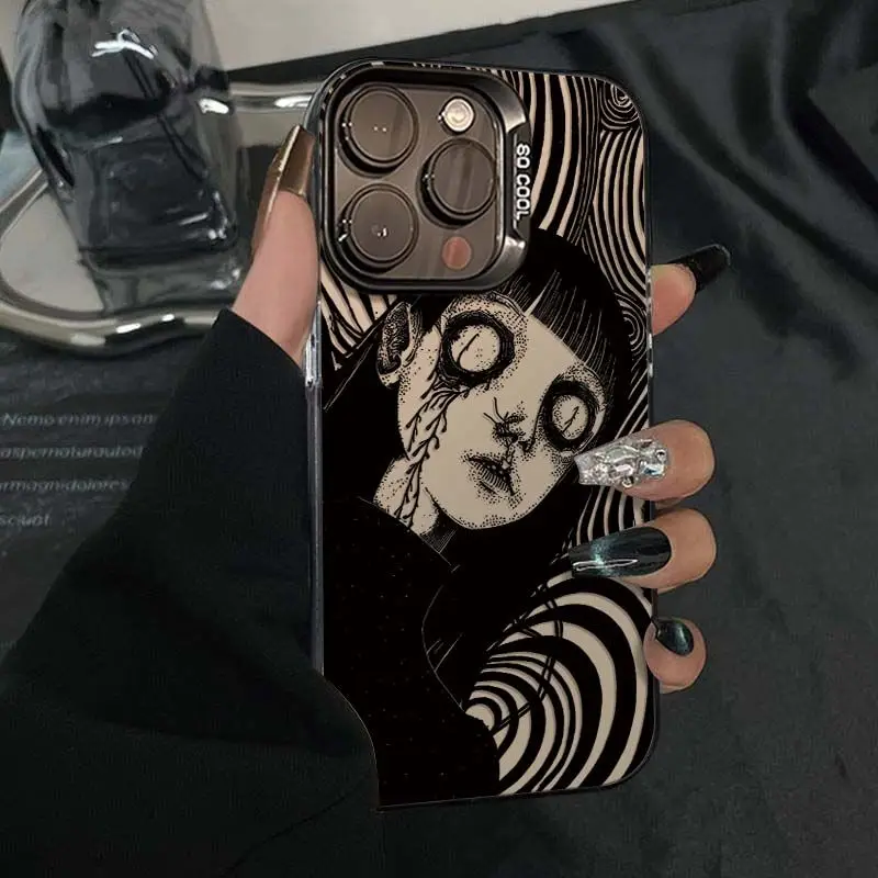 

Creative Halloween Horror Girl Phone Case For iPhone 17 16 15 14 13 12 11 Pro Max XR XS MAX 7 8 PLUS MIN INS Luxury Matte Cover
