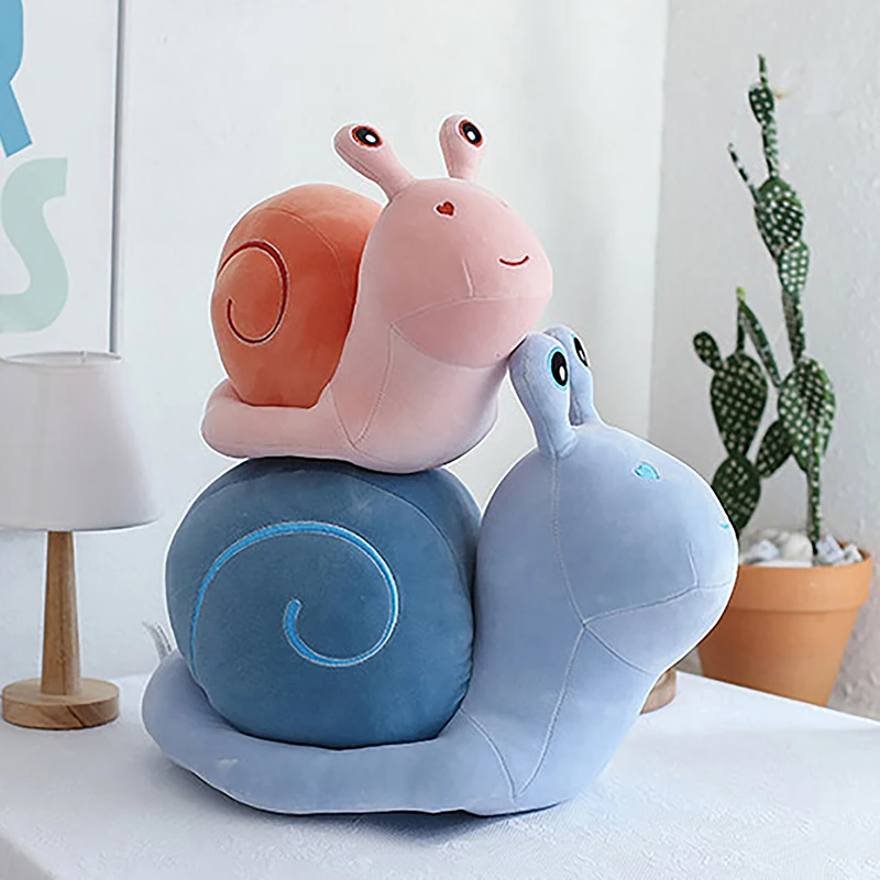 1Pcs Cartoon Snails Plush Toys Lovely Animal Pillow Stuffed Soft Kawaii Snail Dolls Sofa Cushion Cute Birthday Gift For Girls