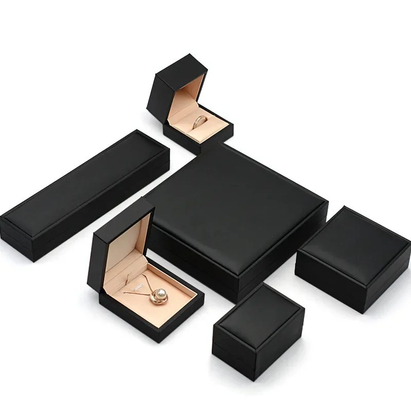 

High-end Jewelry Organizer Box for Ring Necklace Bracelet Earrings Storage Box Black Brushed Wedding Jewelry Display Gift Box