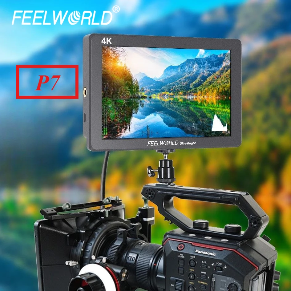 FEELWORLD P7 7-дюймовый монитор 4K HDMI 1920x1200 2200nit IPS Металлический корпус 3D LUT F970 Кронштейн Выход постоянного тока 8,4 В