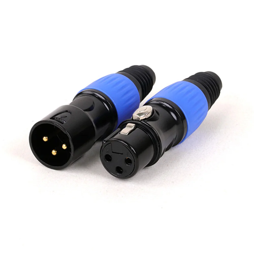 10pcs 3Pin XLR Cable Connector,Cannon Male/Female Audio Terminal Microphone Gold Plated Plug Adapter Solder Type Socket Jack
