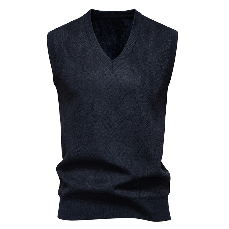 

2025 Autumn Men Knitted Vest Sleeveless Pullover Men Sweater Vest Mens Casual Waistcoat Male Jumpers Striped Sweater Vests