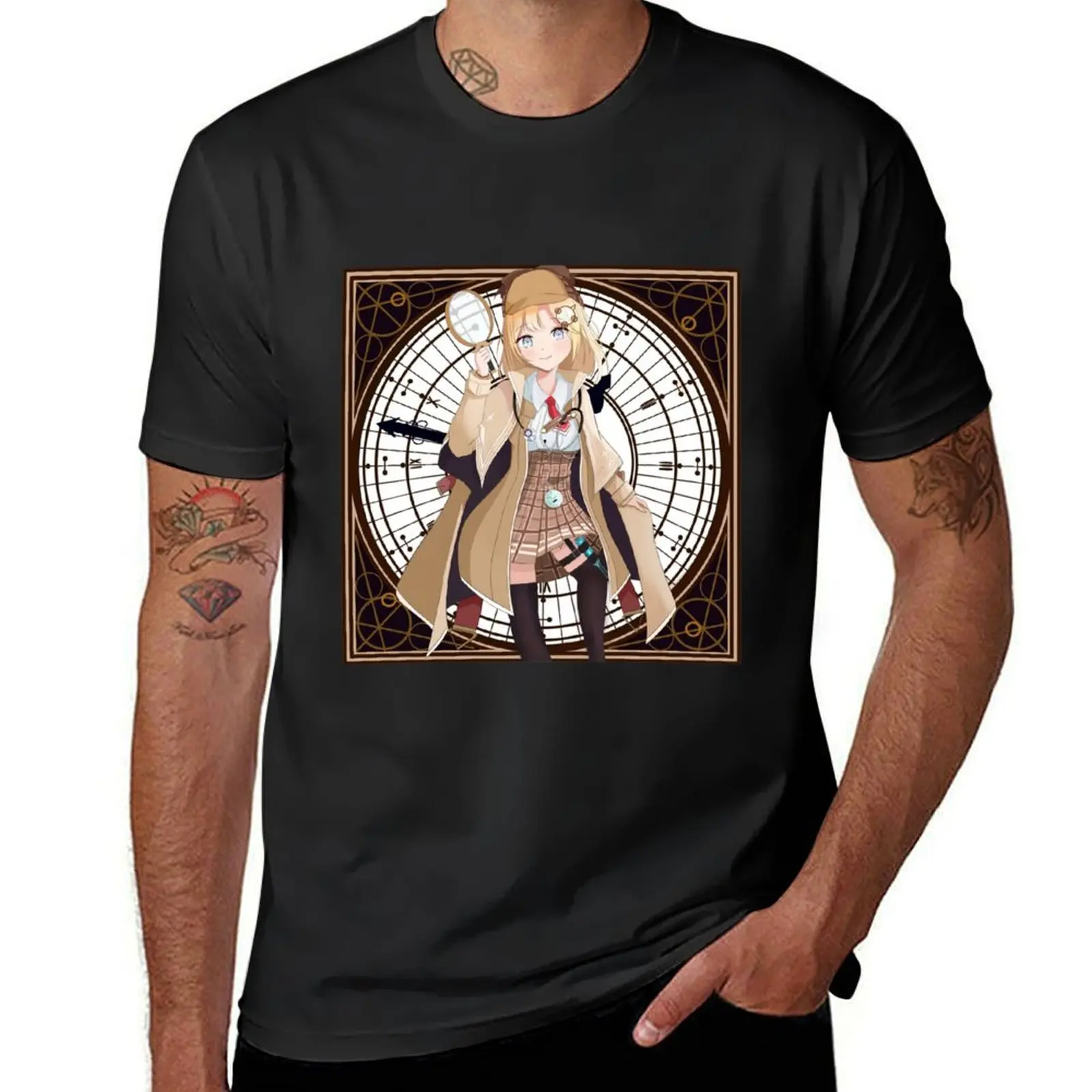 Amelia watson T-Shirt anime plain mens plain t shirts