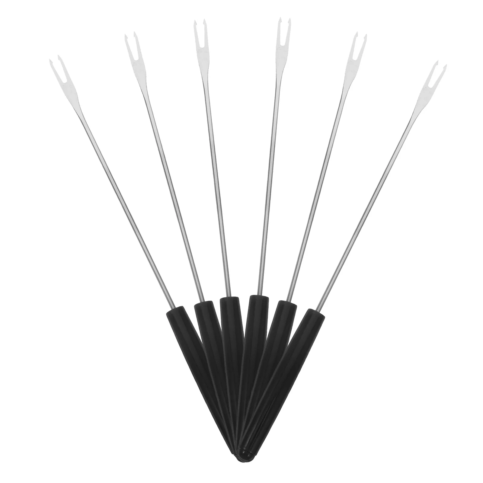 

6pcs Stainless Steel Fondue Forks Cheese Chocolate Dipping Tools Dessert Skewers Roasting Sticks Bbq Grill Forks Set For Fondue