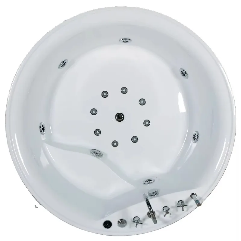 

Высококачественная акриловая отдельно стоящая ванна круглой формы с глянцевой отделкой и массажным гидромассажем