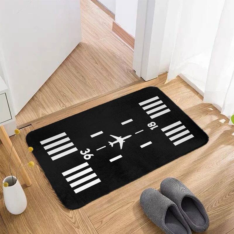 Airport Runway Printed Pattern Entrance Doormat Area Rugs Bath Mat Anti-Slip Floor Living Room Bedroom Modern Home Decor