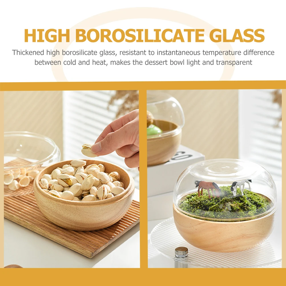

Dessert Bowl Decorative Food Storage Container Platter Cover Snack Serving Tray Fruit Plate Snacks Glass Platters Dry