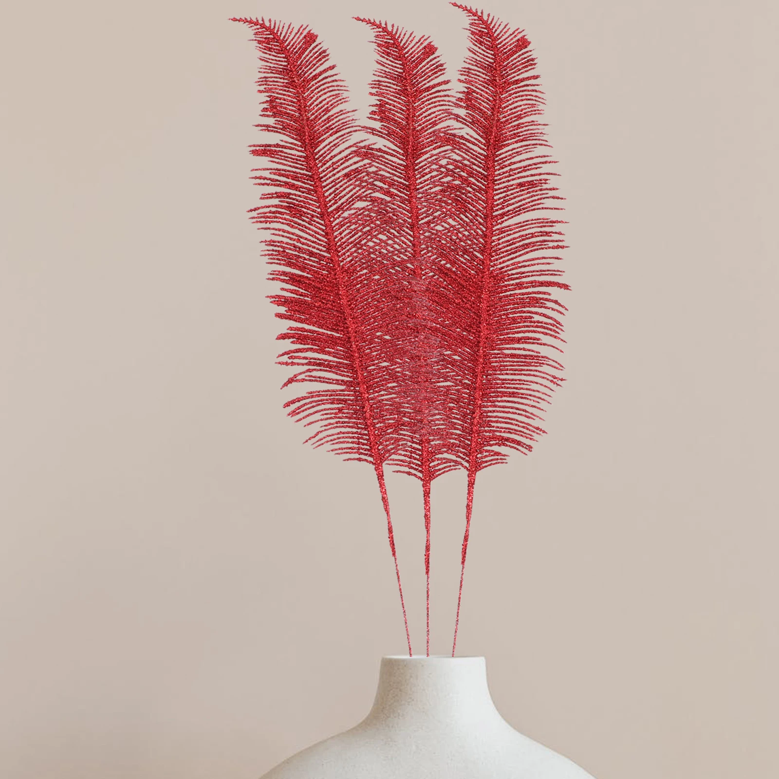 

5Pcs Artificial Glitter Leaves Xmas Plastic Leaves Props Christmas Tree Decoration Festival Ornament Artificial Plants