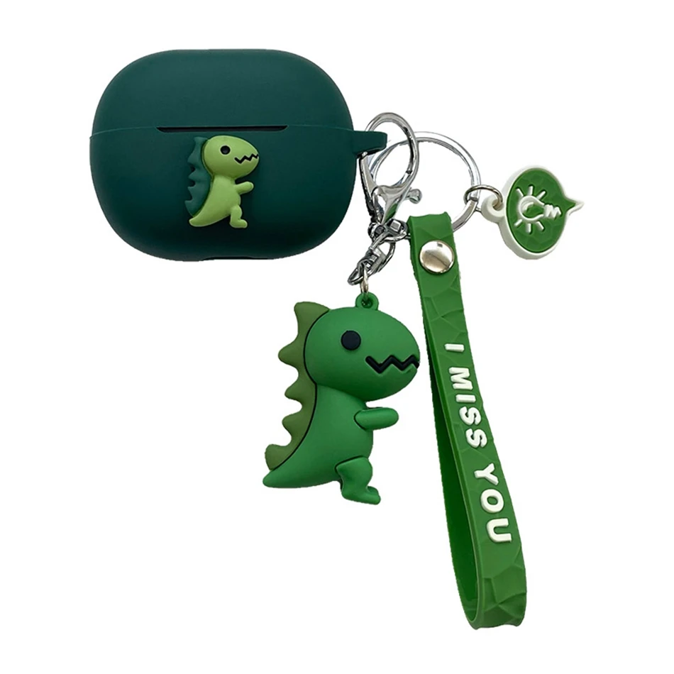 Мультяшный чехол для наушников Sony Ambie AM-TW01, чехол с забавным динозавром, силиконовый защитный чехол для наушников, милый чехол с брелоком