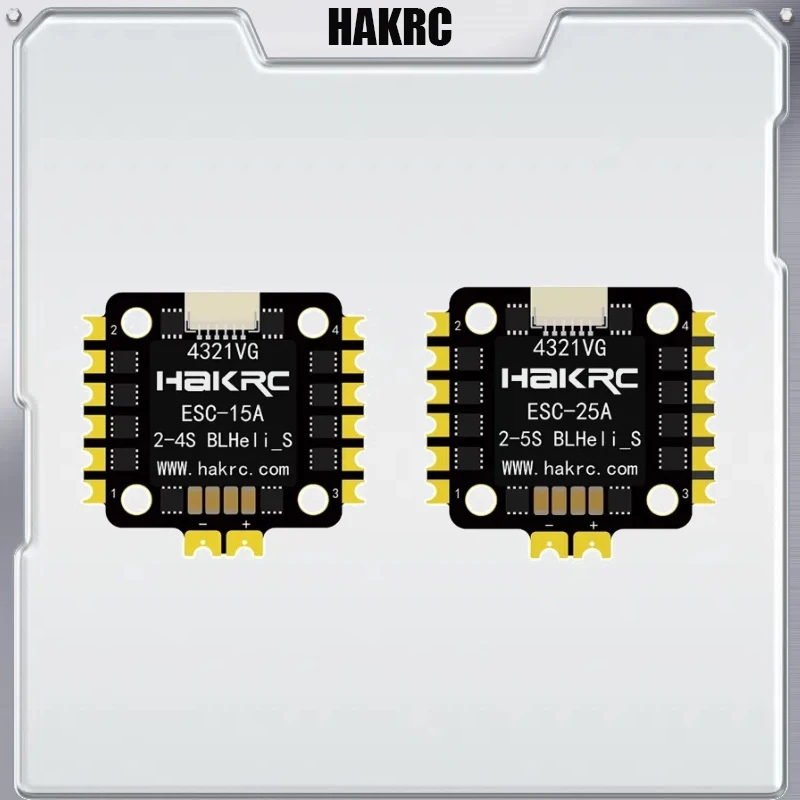 HAKRC BLHELI_S 15A/25A 4in1 Brushless ESC SILABS EFM8BB21F16G 2-4S support Dshot600 Oneshot 20x20mm for RC FPV Racing Drone
