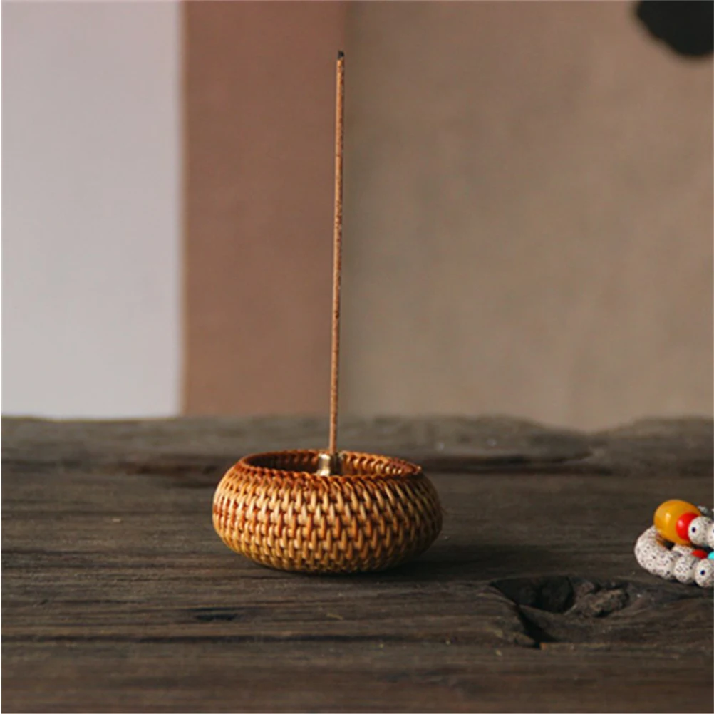 

Rattan Incense Burner Dish H made Retro Tray Sturdy Material Home Decor Great Gift Insomnia Helper Reduce Odor