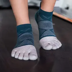 Calcetines deportivos de algodón para hombre, medias de tubo de cinco dedos, absorbe el sudor, para fútbol, correr, Invierno