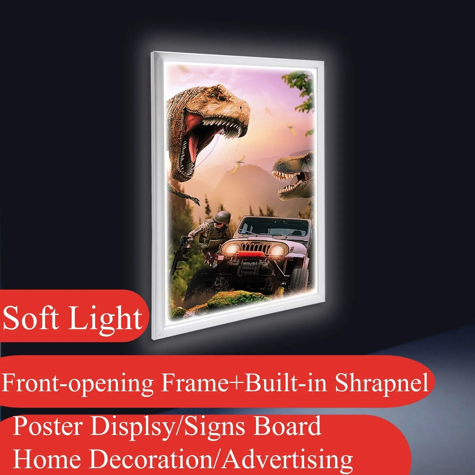 

24"x36" LED Backlit Light Box Frame, Poster Art Display for Movie Posters, Pictures, and Advertising Materials