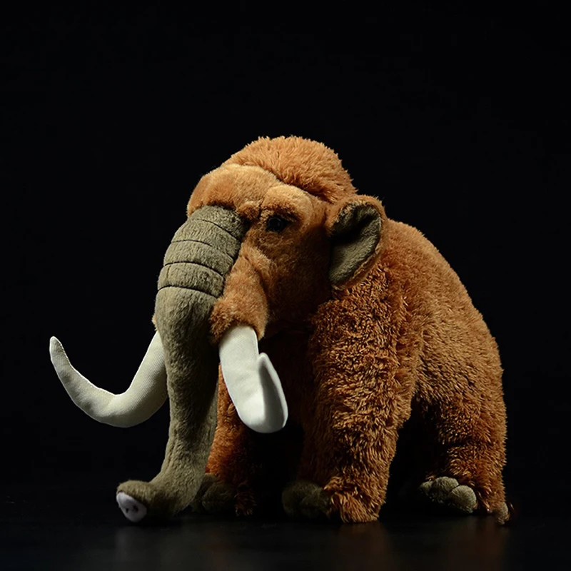 33cm Simulation Mammoth Doll Mammoth Lifelike Soft Stuffed Plush Toy Mammuthus Primigenius Animals Model Kids Christmas Gifts