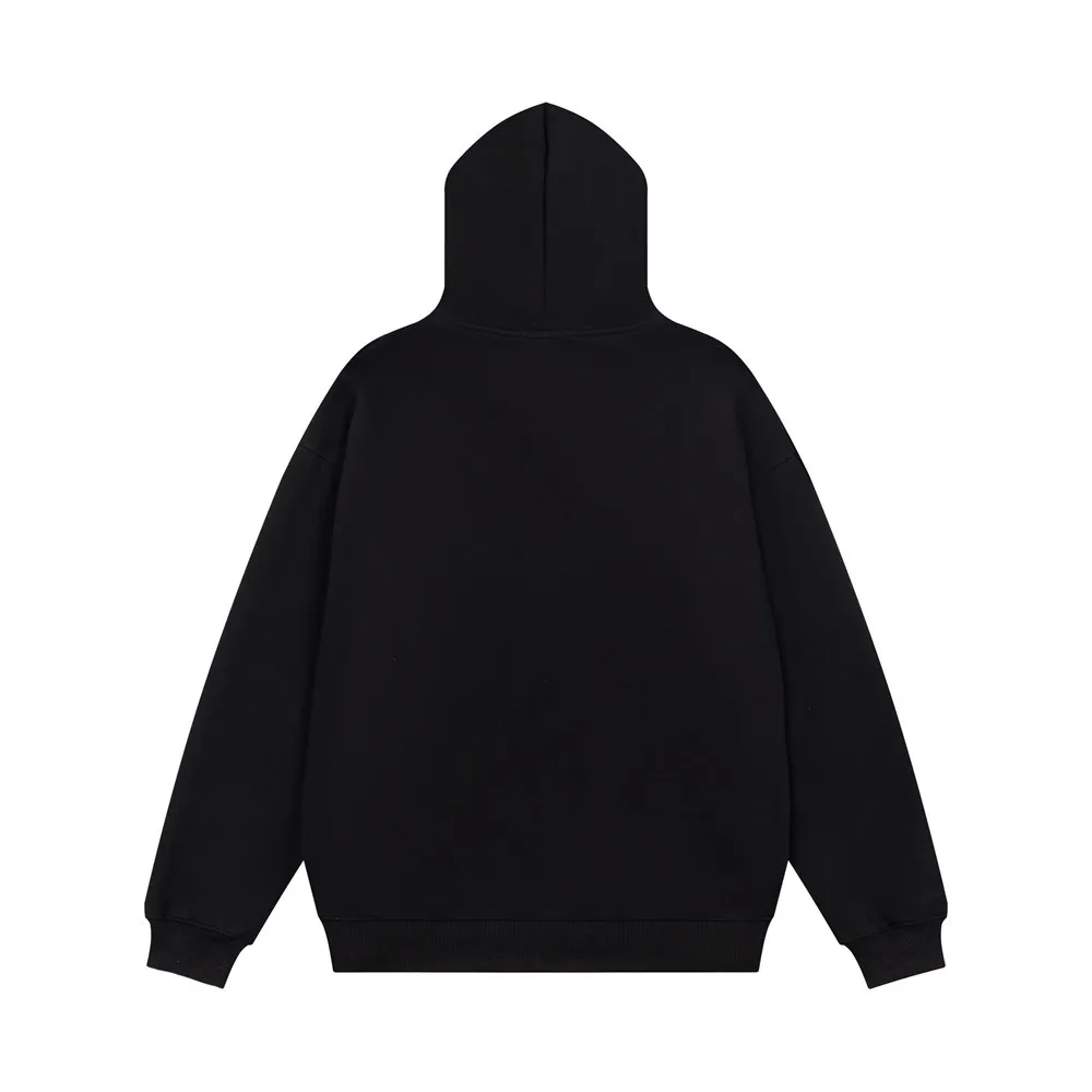 MWJLPWQ Letter Rhinestone Print Hooded Sweatshirt American Trendy Spring Autumn Streetwear New Men's Loose Casual Tops 17631