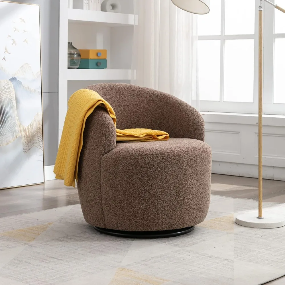 

Ball & Cast 360° Swivel Accent Chair,Upholstered Armchair,Small Single Sofa with Padded Backrest for Living Room Bedroom Home Of
