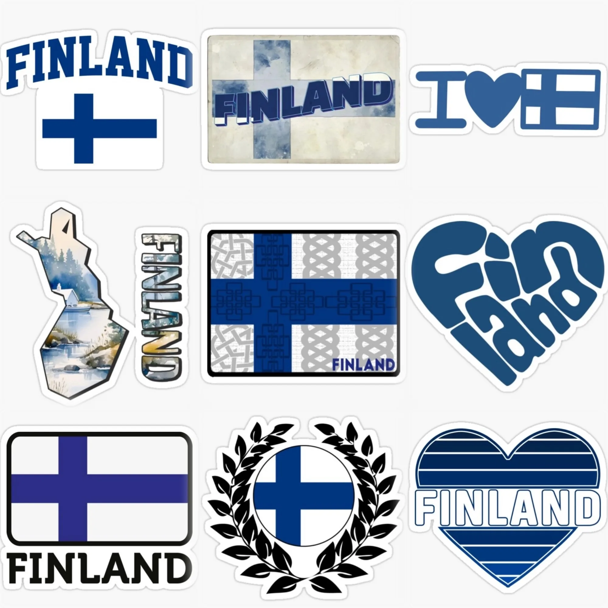 

Finland FIN Flag Map Creative PVC Sticker for Decorate Car Bicycle Motorcycle Truck Window Fridge Wall Decal Accessorie