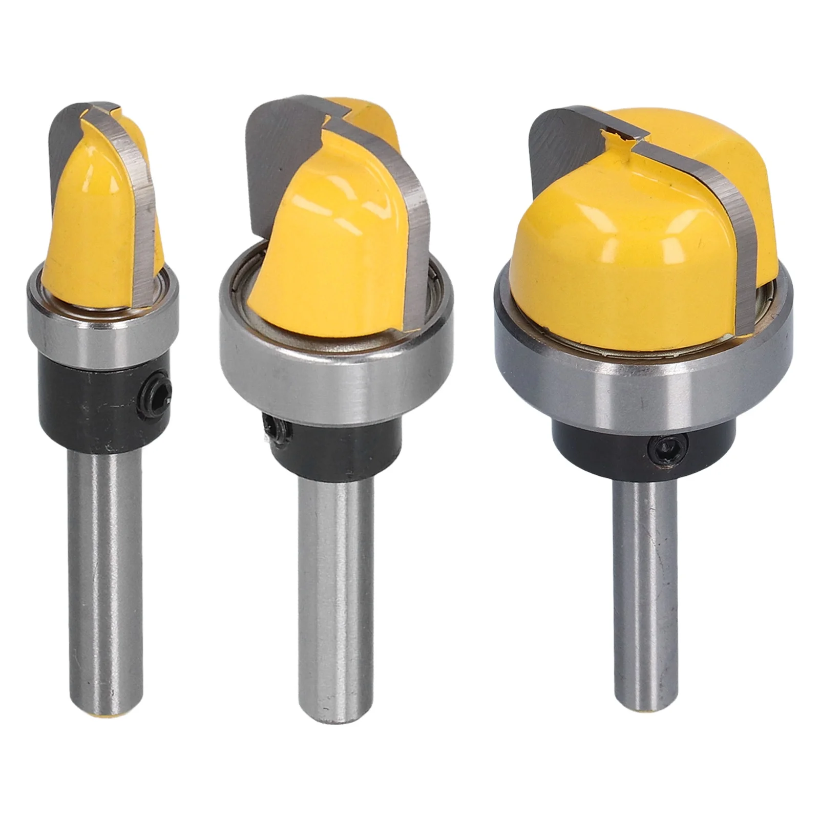 Round Nose Bit Core Box Bowl Tray Template Dish Carving Router Cutter with Bearing 1/4in Shank1‑1/8in 3/4in 1/2in