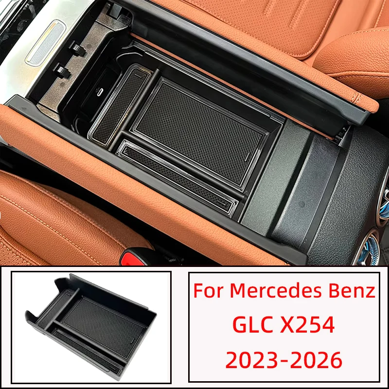Image of Für Mercedes-Benz GLC Coupé X254 GLC200 GLC300 GLC43 AMG Line 2023+ ABS Auto Mittelkonsole Armlehnen-Aufbewahrungsbox Kleinteile-Organizer