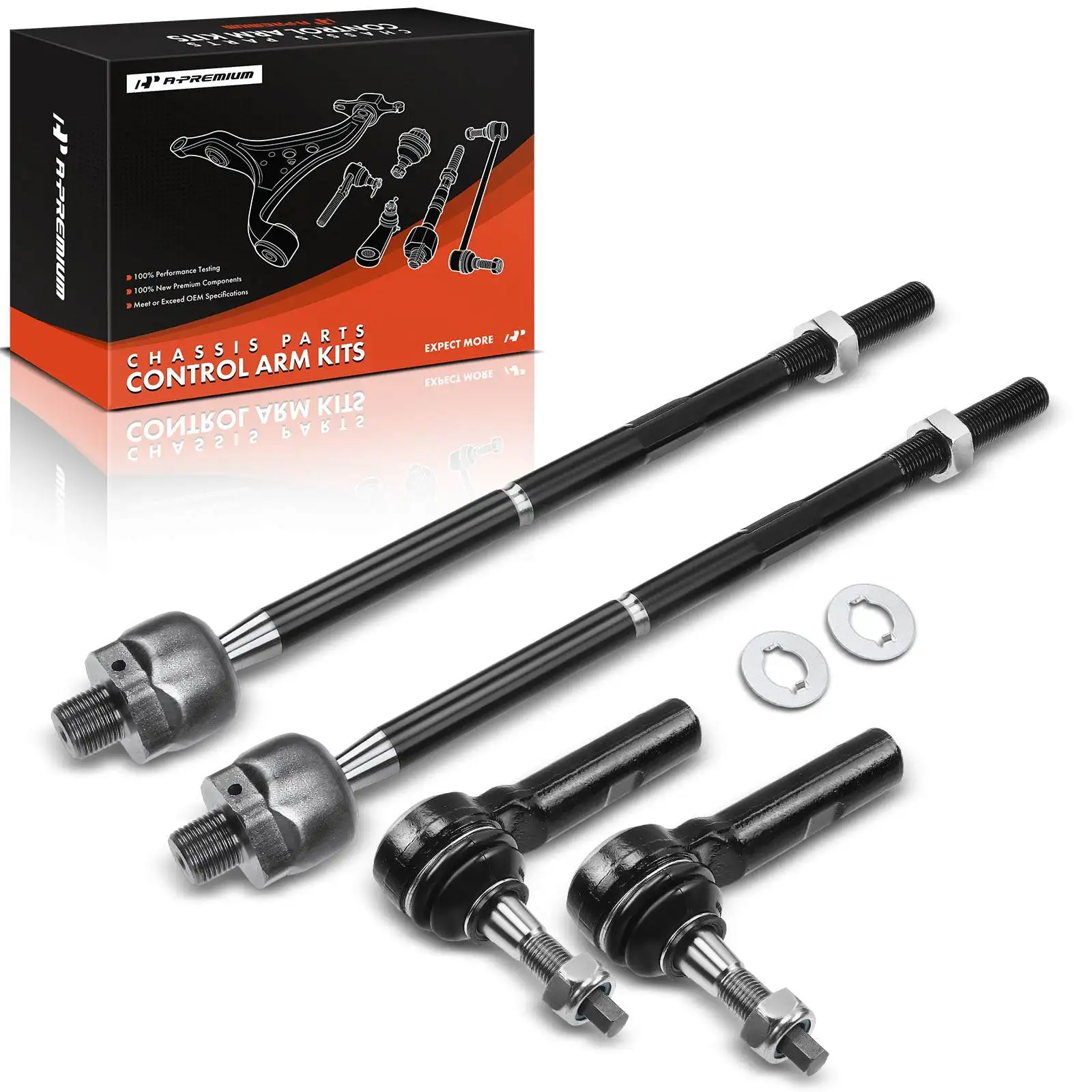 A-Premium 4x Outer & Inner Tie Rod End for Dodge Charger 2006-2010 Challenger 2008-2010 Magnum 2005-2008 Chrysler 300 2005-2010