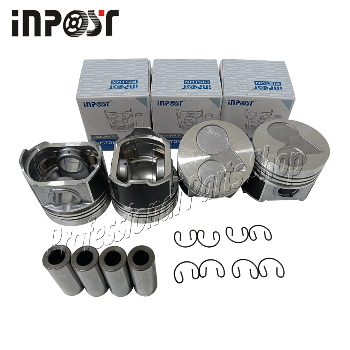 New 4 Sets For Kubota Engine V2203 STD Piston Set (Pin & Clip) with Rings 87mm