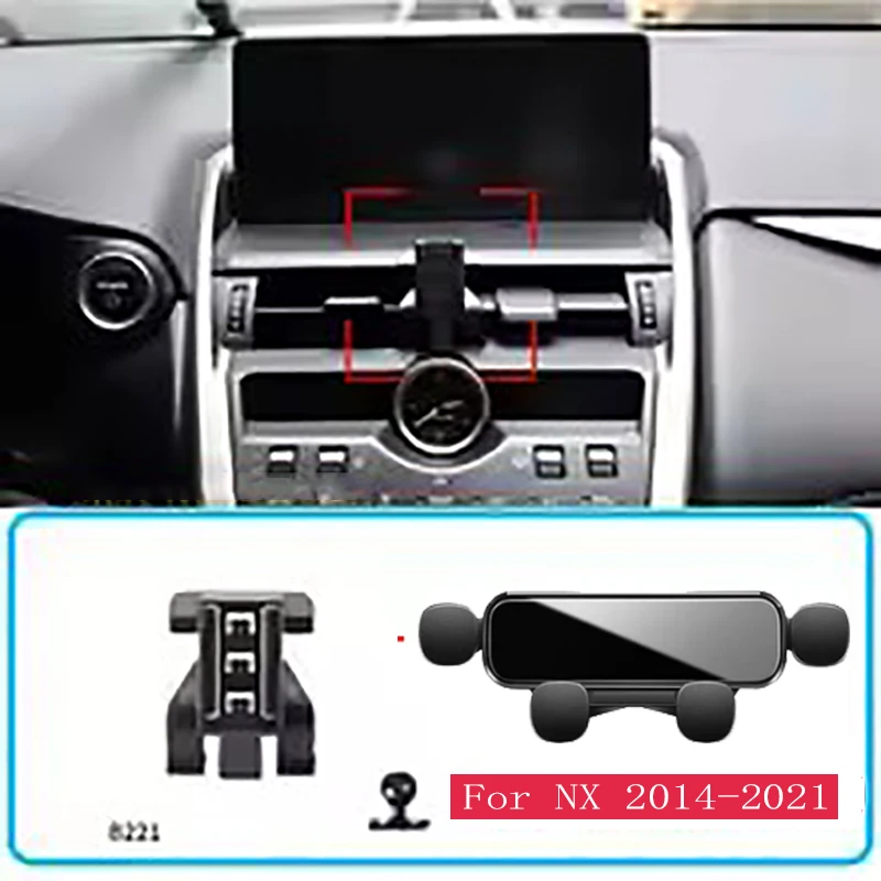 

Car Phone Holder For Lexus NX 200t 200 2014-2021 Gravity Stand Mount Support Horizontal GPS Mobile Bracket Accessories With Base