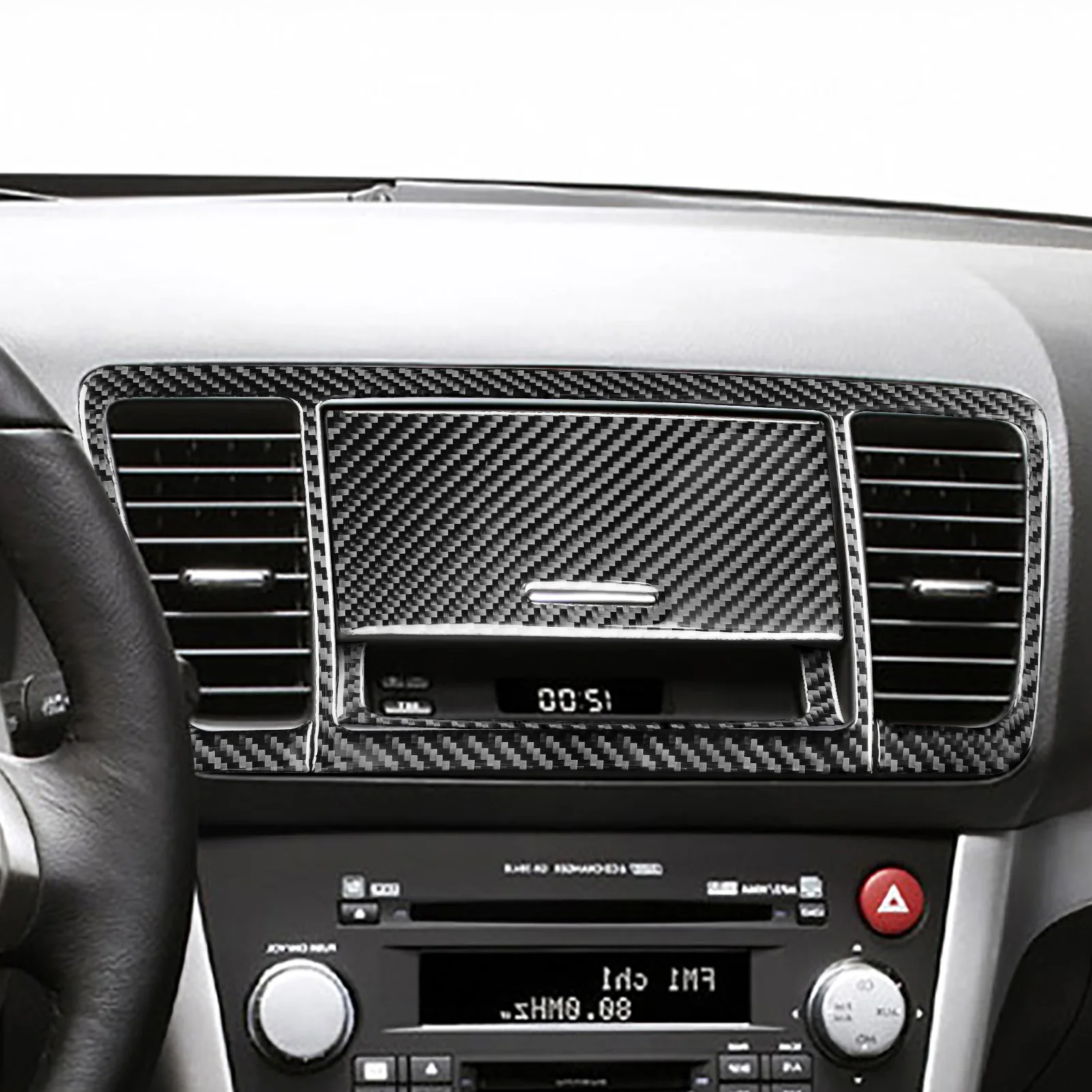 For Subaru Legacy Outback 2005-2009 Carbon Fiber Sticker Central Navigation Air Conditioning AC Outlet Trim Car Interior Sticker image 3
