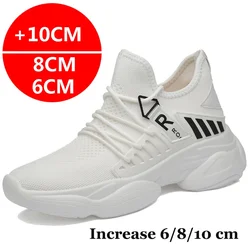 Zapatillas deportivas transpirables para hombre, zapatos informales ocultos de 6cm y 8cm, con tacones opcionales, para aumentar la altura