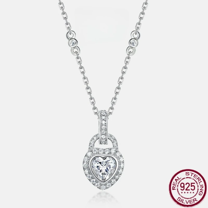 

Новое колье Moissani из чистого серебра S925 в форме сердца с ослепительными цветными бриллиантами, модные свадебные украшения