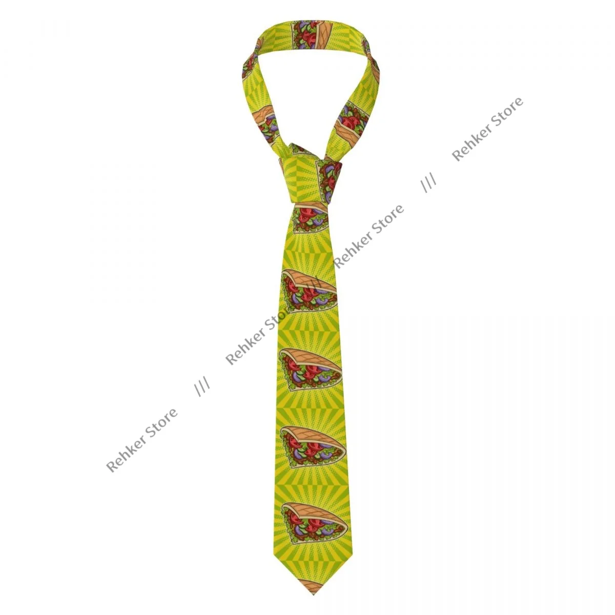 

Мужской галстук, тонкий узкий донер-кебаб, поп-арт, модный галстук в свободном стиле для вечеринки, свадьбы