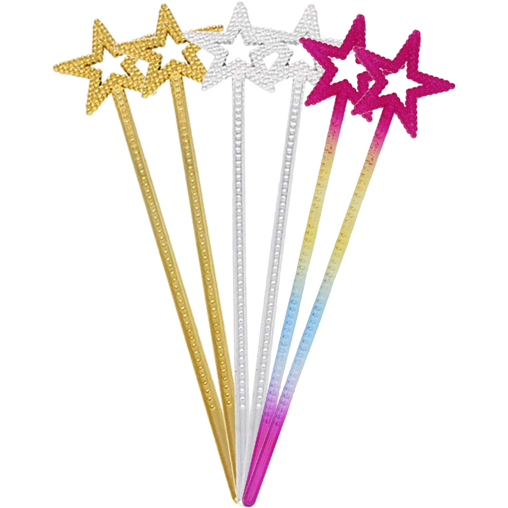 

6 Pcs Pentagram Fairy W Plastic Girls Gifts Kids Toys Props for Birthday Party Halloween Cosplay Stage Performance