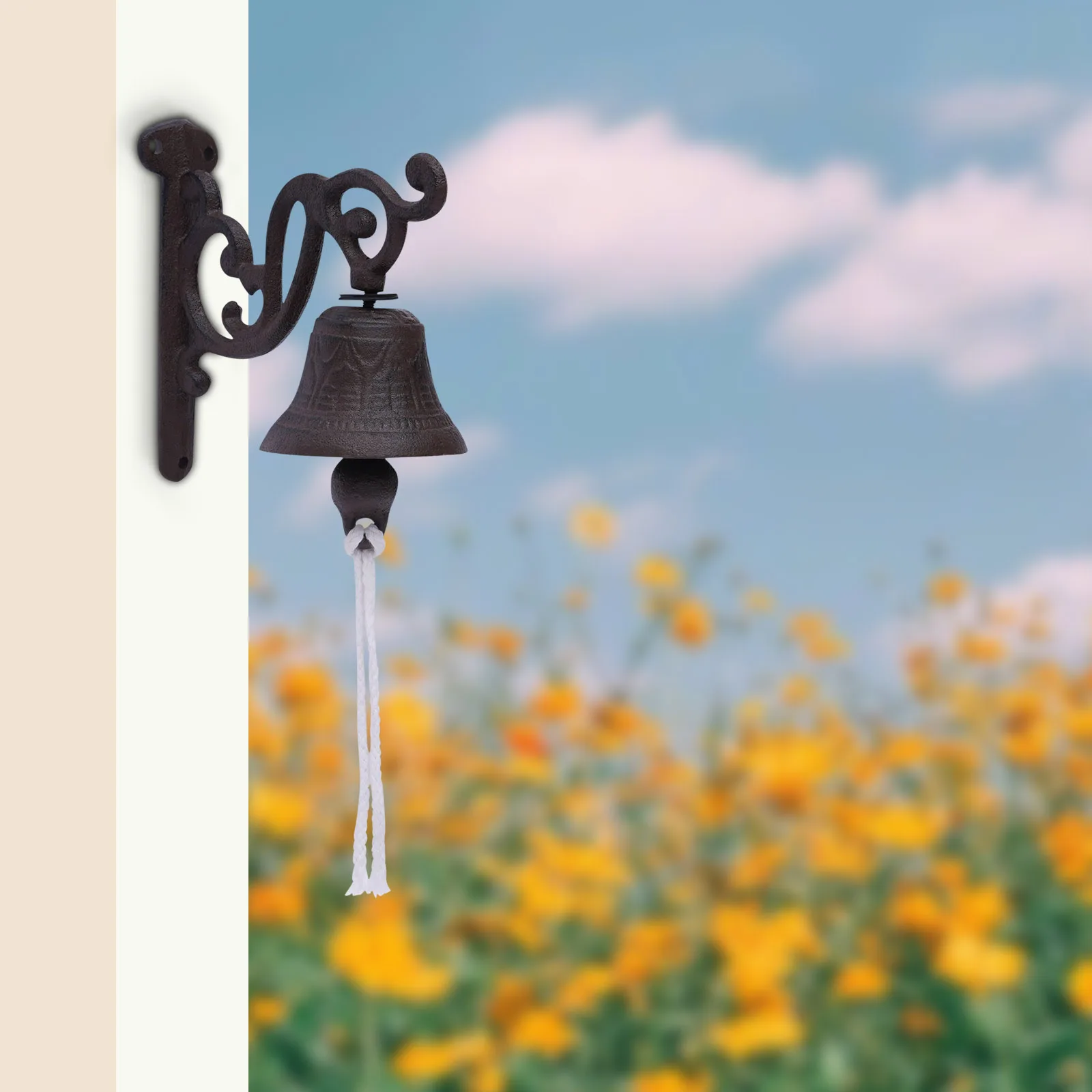 

Vintage Cast Iron Ship Bell Wall Mounted Rustic Door Bell for Home Cafe Bar Garden Antique Bronze Decorative Bell Clear Sound