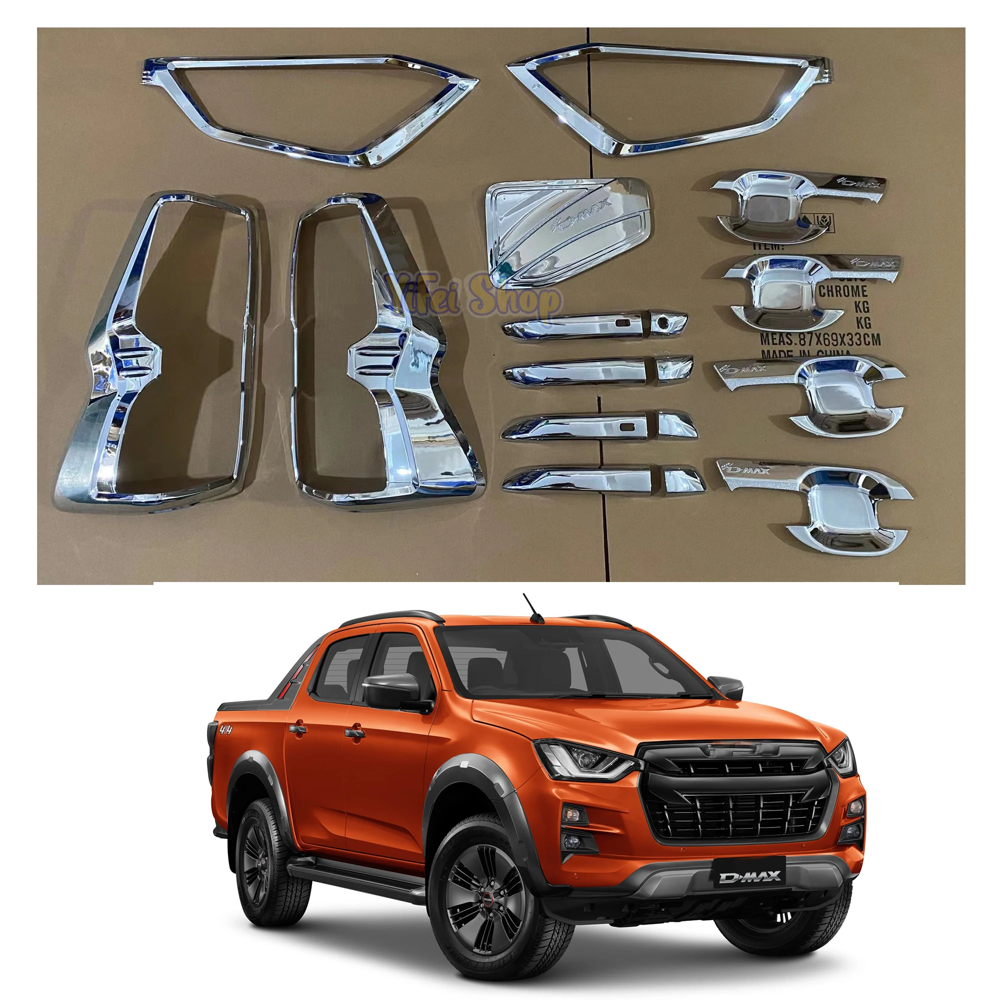 

Brand New Car Modification Exterior Decoration Accessories Trim ABS Chrome Cover Kit For ISUZU DMAX D-MAX 2021 2022 2023 2024