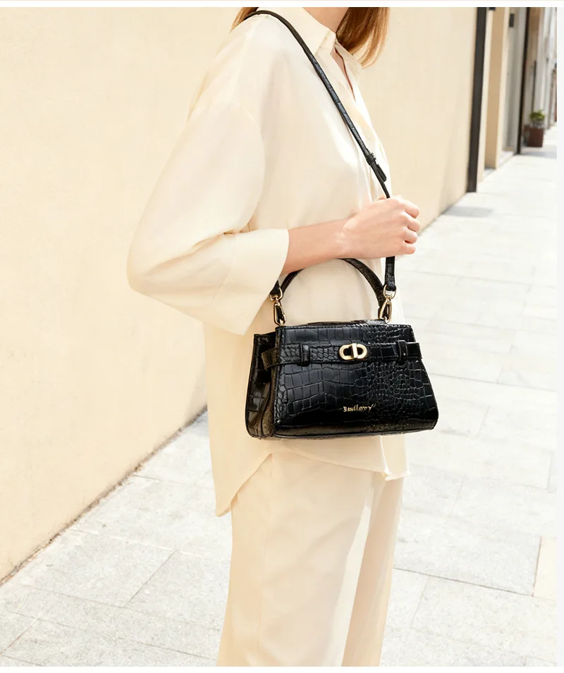 

Женская сумка из искусственной кожи, маленькая сумка для пожилых людей с замком из кожи аллигатора, квадратная модная сумка через плечо, женская сумка через плечо