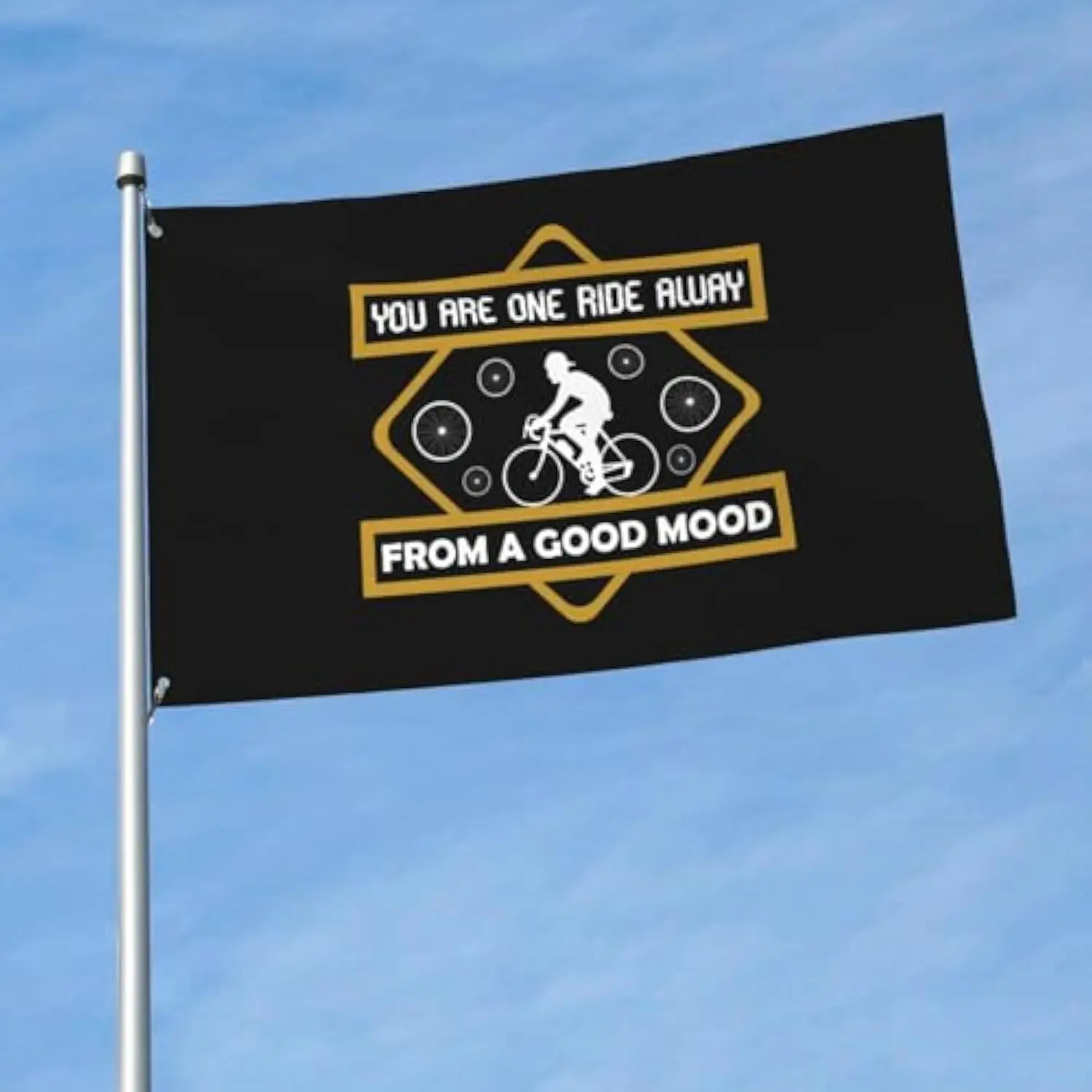 Bicycle Riding Quote Flag Lightweight Polyester Garden Outdoor Decor You Are One Ride Away From A Good Mood