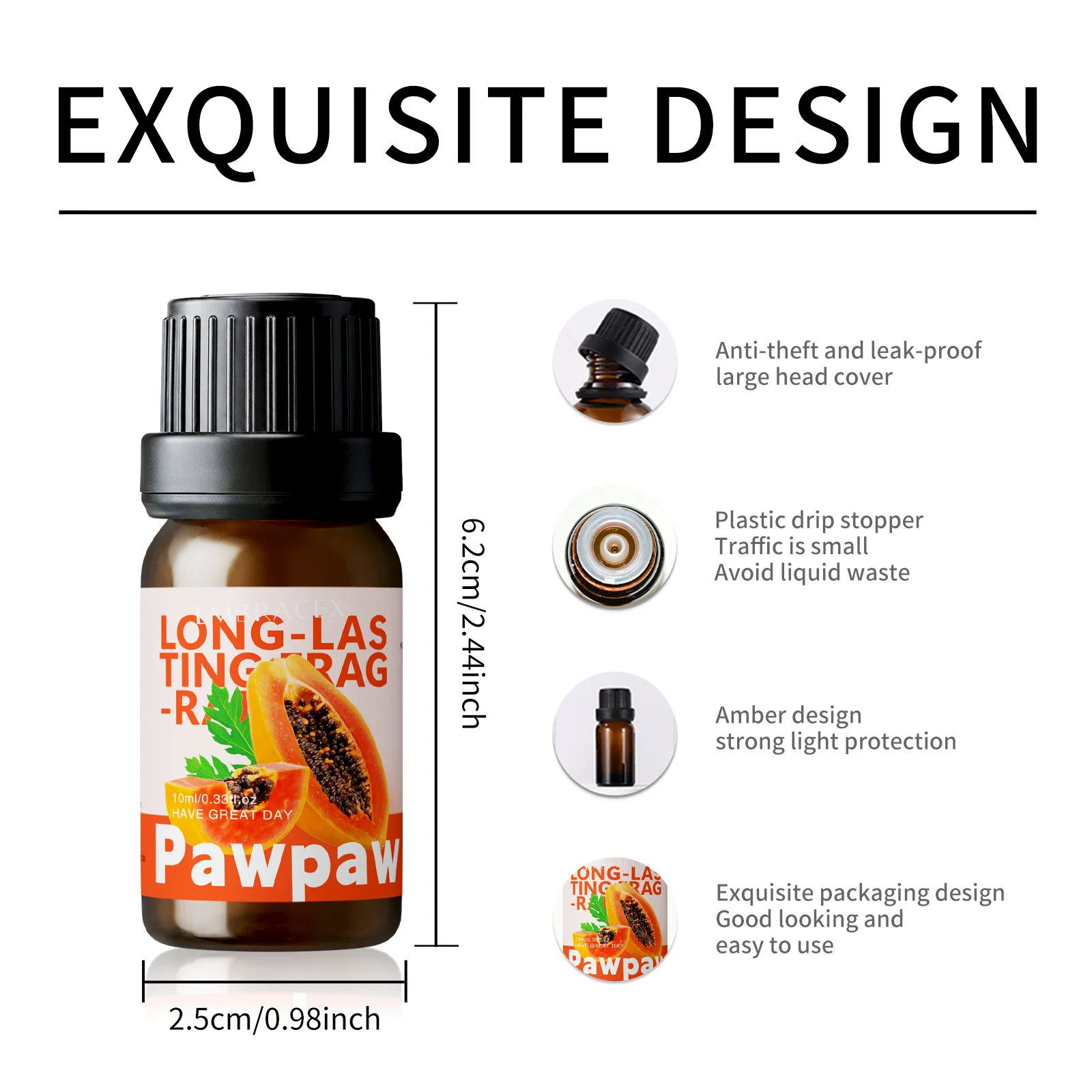 10ml Pawpaw Fragrance Oils Fruit Scent Fragrance Oil for Car Diffuser Candles Making Car Air Freshener Gift To Friends